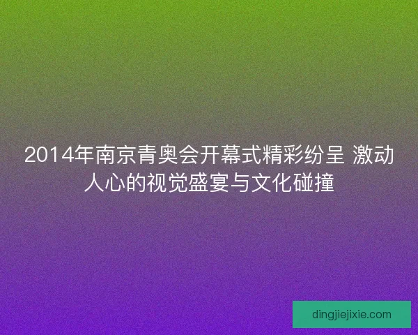 2014年南京青奥会开幕式精彩纷呈 激动人心的视觉盛宴与文化碰撞