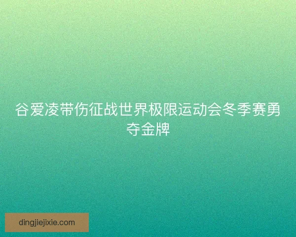 谷爱凌带伤征战世界极限运动会冬季赛勇夺金牌